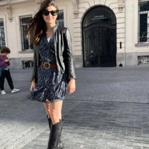 Cizme Dama Piele Neagra, Inalte, Toc Bloc 6.5cm - imagine 5