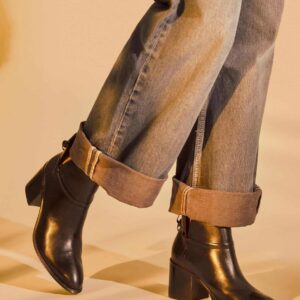 Ghete Dama Glezna Attalea Negre Toc Cub - imagine 4