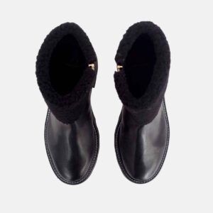 Ghete Dama Andira Negre Shearling Toc Cub - imagine 3