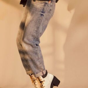 Ghete Combat Dama Albe Toc Cub 9 cm - imagine 5