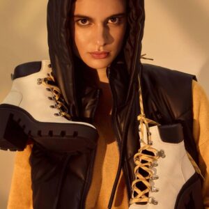 Ghete Combat Dama Albe Toc Cub 9 cm - imagine 6